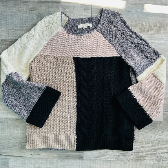 LOFT Modern Patchwork Sweater (size M) - Picture 6 of 14